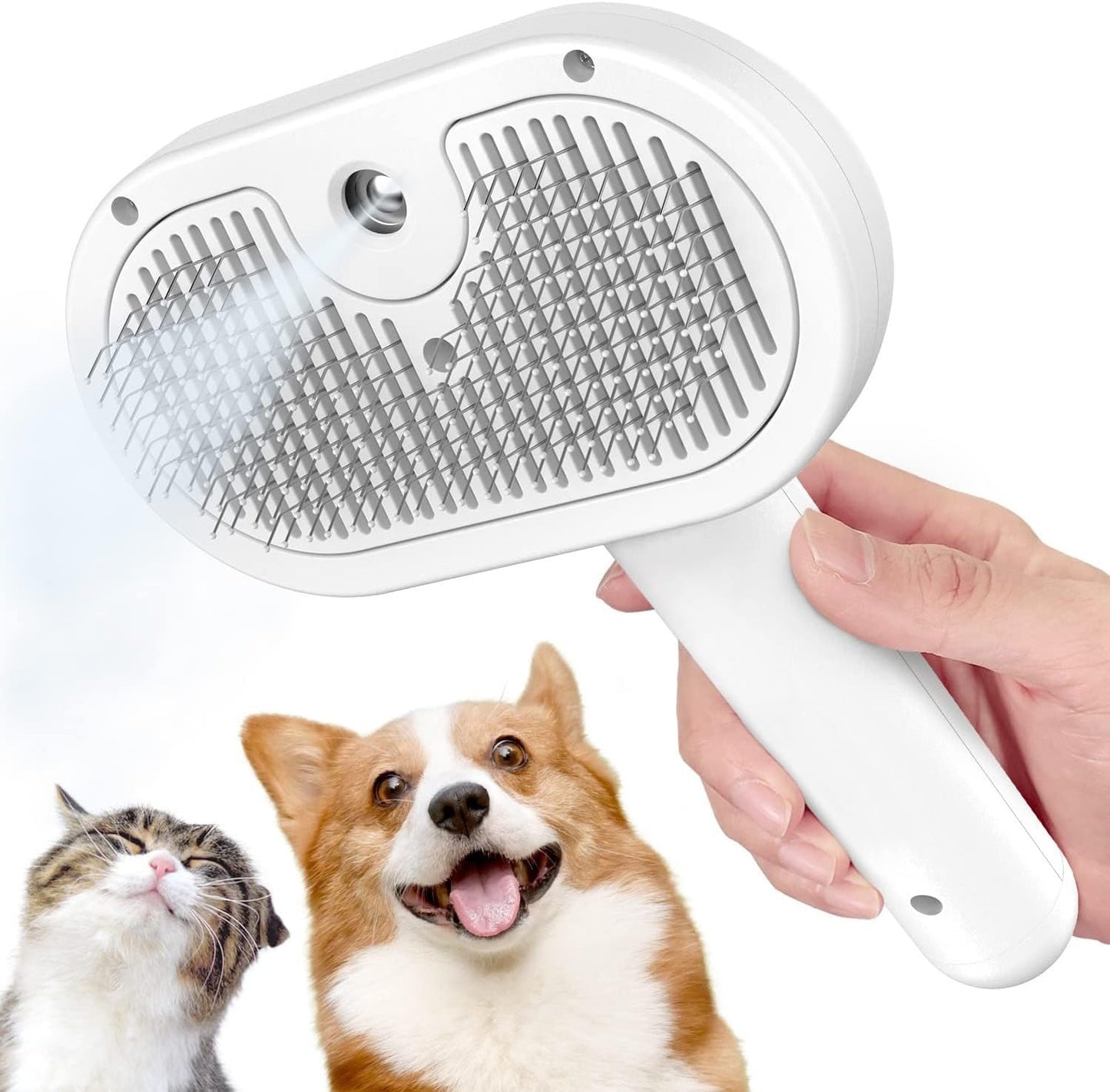 2-in-1 Steam & Groom Brush for Pets