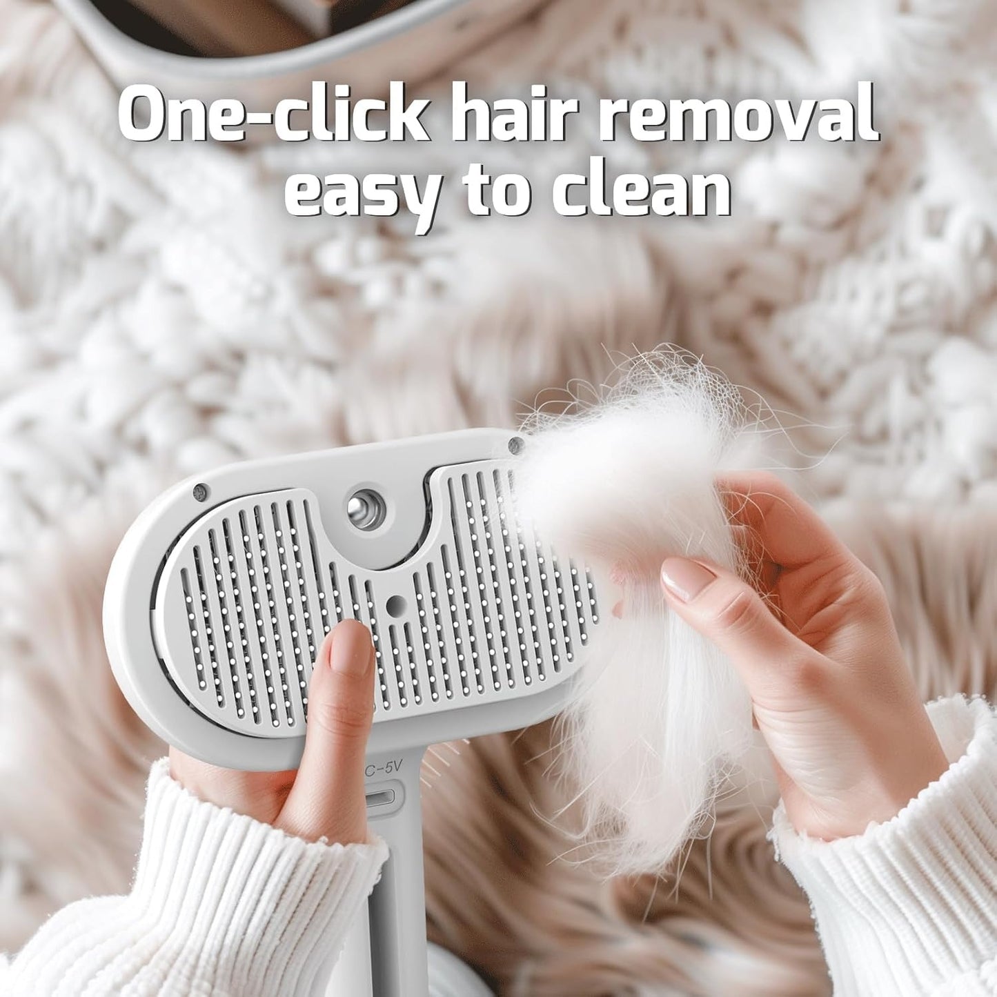 2-in-1 Steam & Groom Brush for Pets