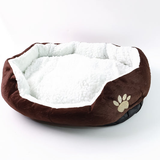 Soft Plush Round Pet Bed For Cats And Small Dogs (1 Pc)